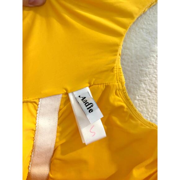 Andie The Miami Smock Detail One-Piece Swimsuit Sunstruck Yellow S - Picture 3 of 5